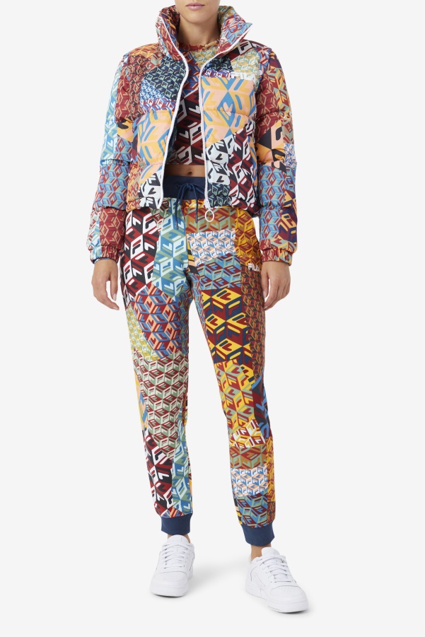 Marina Snapoff Sleeve Puffer Fila Ocean/Yellow/White