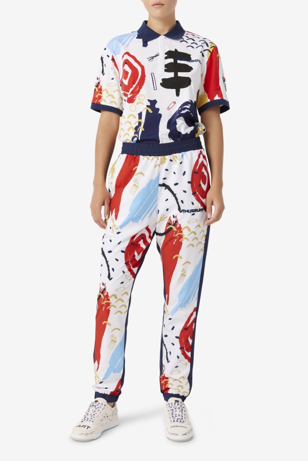 White/Peacoat/Red Fila FILA x The Museum Printed Polo