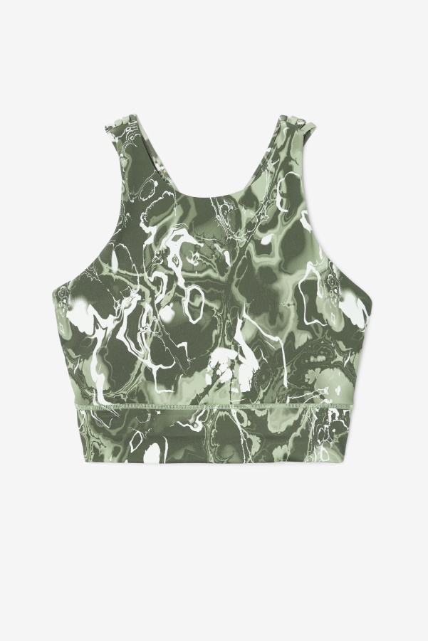 Basil Marble Uplift High Neck Sports Bra Fila