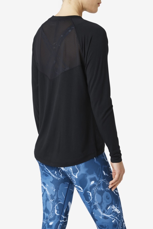 Fi-Lux Mesh Back Long Sleeve Crew Fila Black