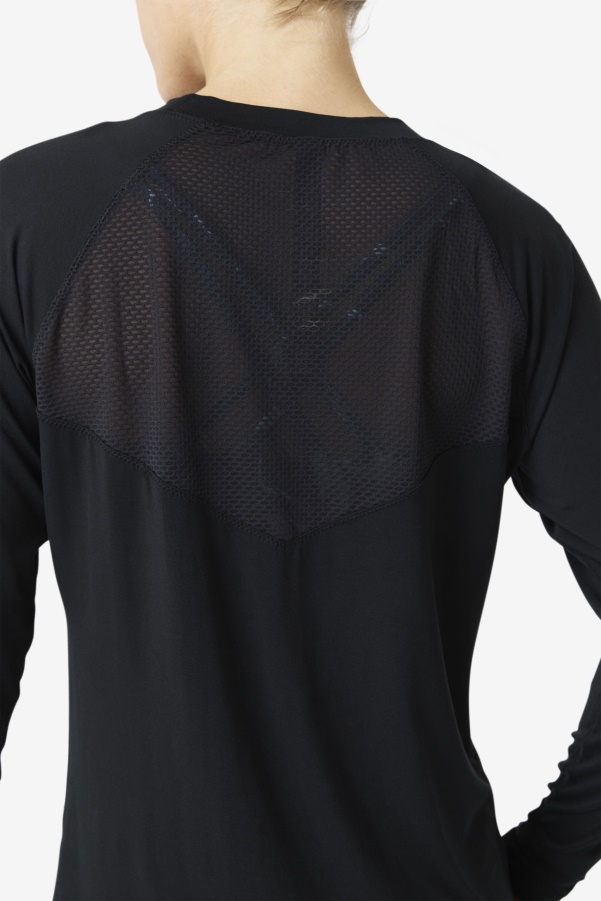 Fi-Lux Mesh Back Long Sleeve Crew Fila Black