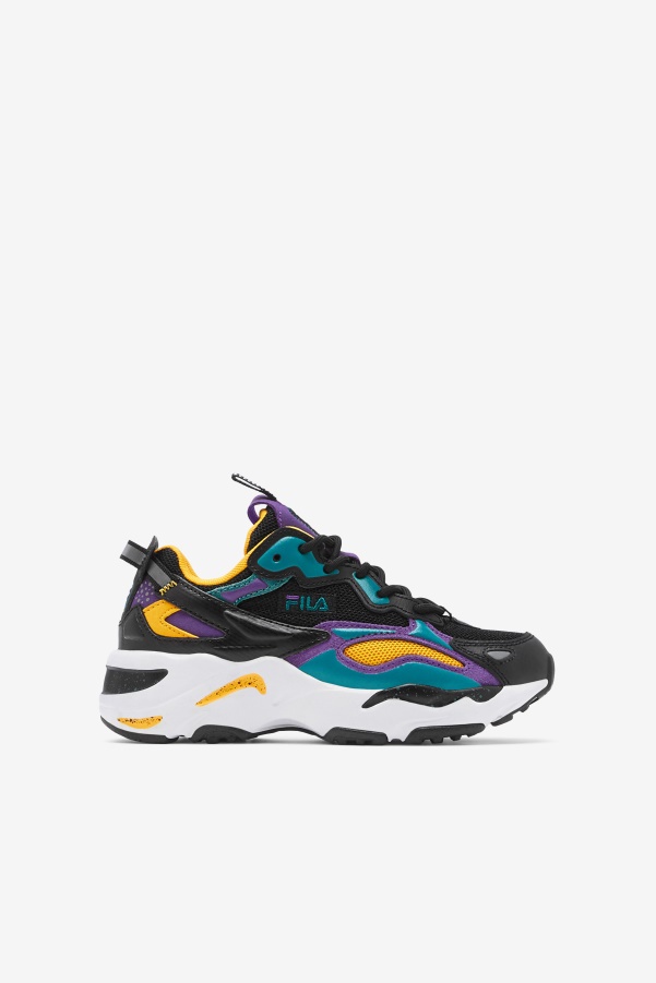 Black/Purple/White Little Kids' Ray tracer Apex Fila