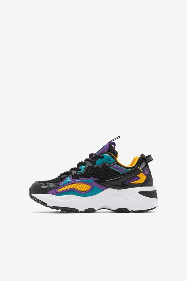 Black/Purple/White Little Kids' Ray tracer Apex Fila