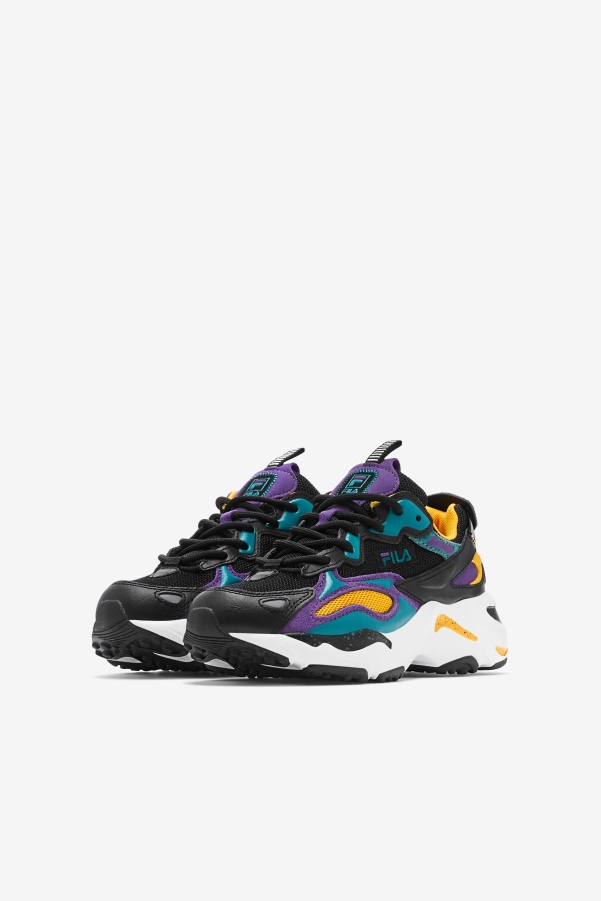 Black/Purple/White Little Kids' Ray tracer Apex Fila
