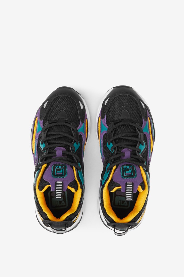 Black/Purple/White Little Kids' Ray tracer Apex Fila