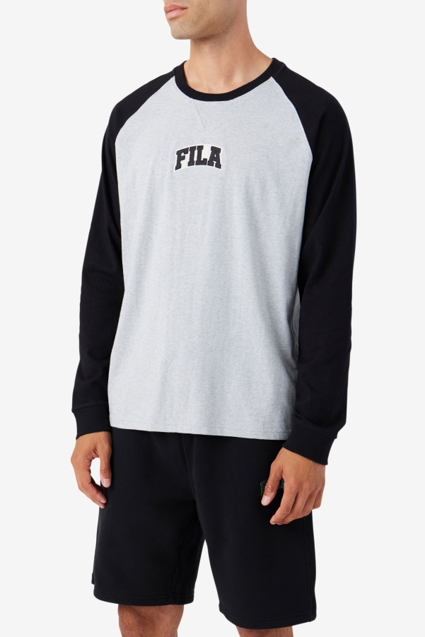 Chet Raglan Tee Fila Light Grey Marl/Black