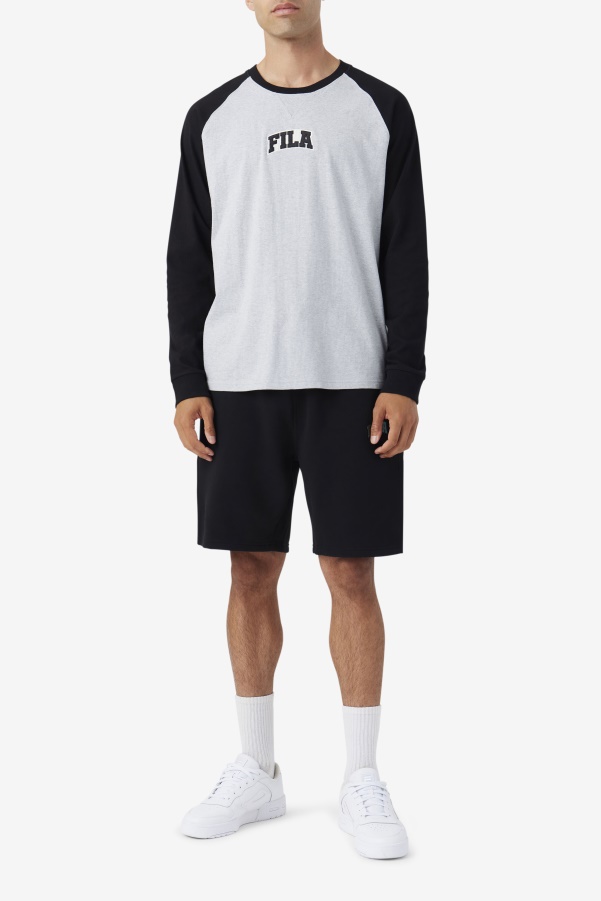 Chet Raglan Tee Fila Light Grey Marl/Black