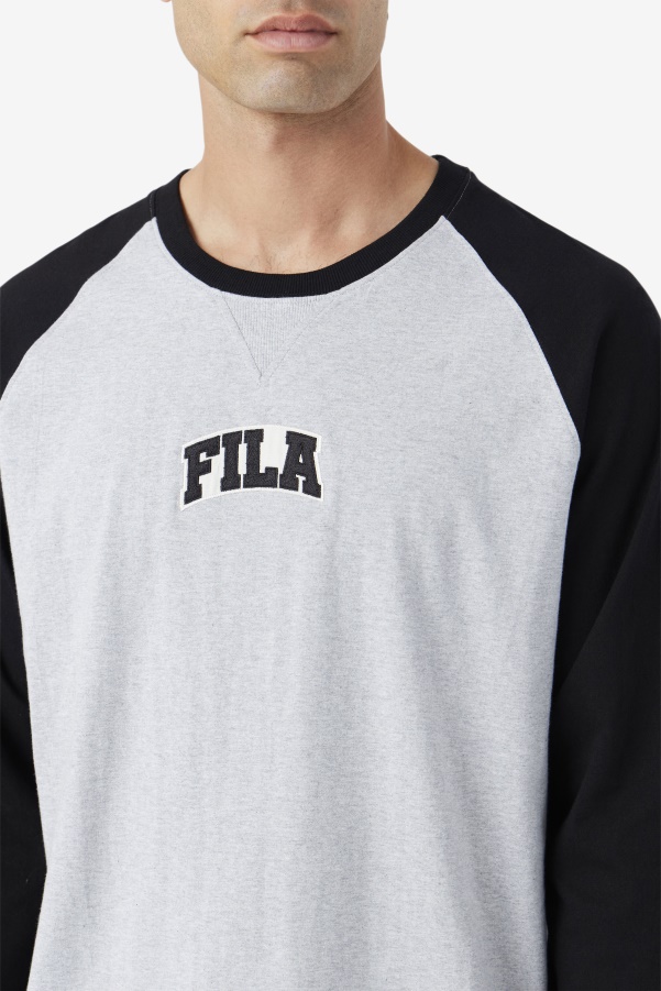 Chet Raglan Tee Fila Light Grey Marl/Black