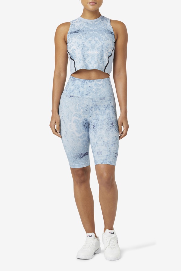 Uplift Athletic Crop Top Blue Fog/Black Fila