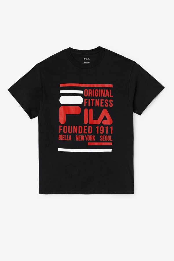 Fila Original Fitness Tee Black/Red/White