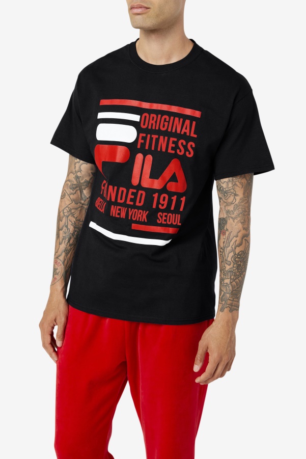 Fila Original Fitness Tee Black/Red/White