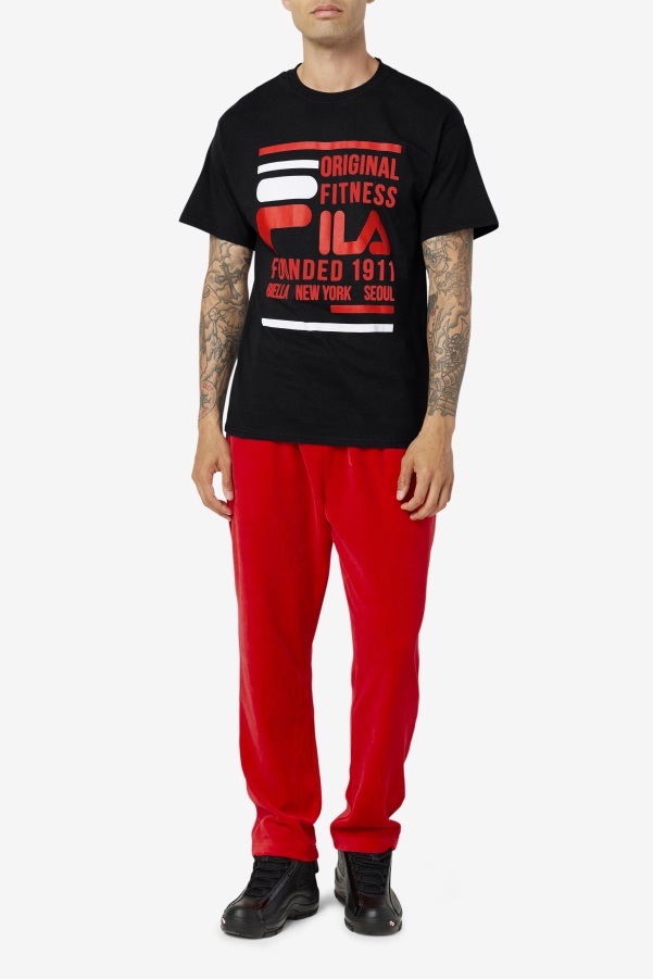 Fila Original Fitness Tee Black/Red/White