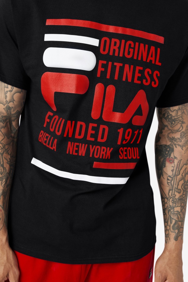 Fila Original Fitness Tee Black/Red/White