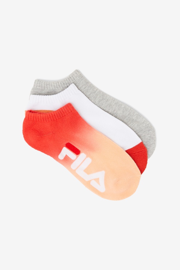 Peach Fila Women's Dip Dye No Show Sock 3-Pack