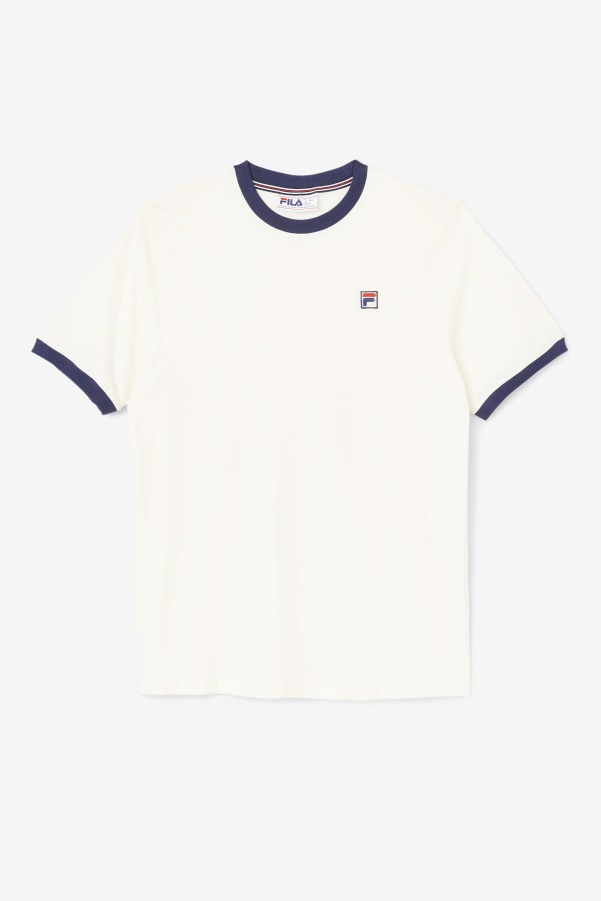 White/Peacoat Fila Marconi Ringer Tee