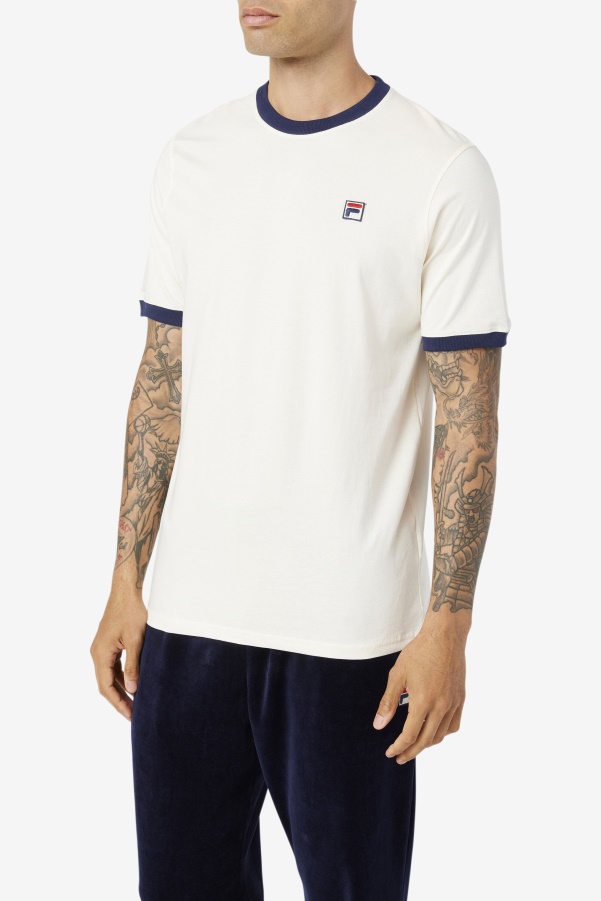 White/Peacoat Fila Marconi Ringer Tee