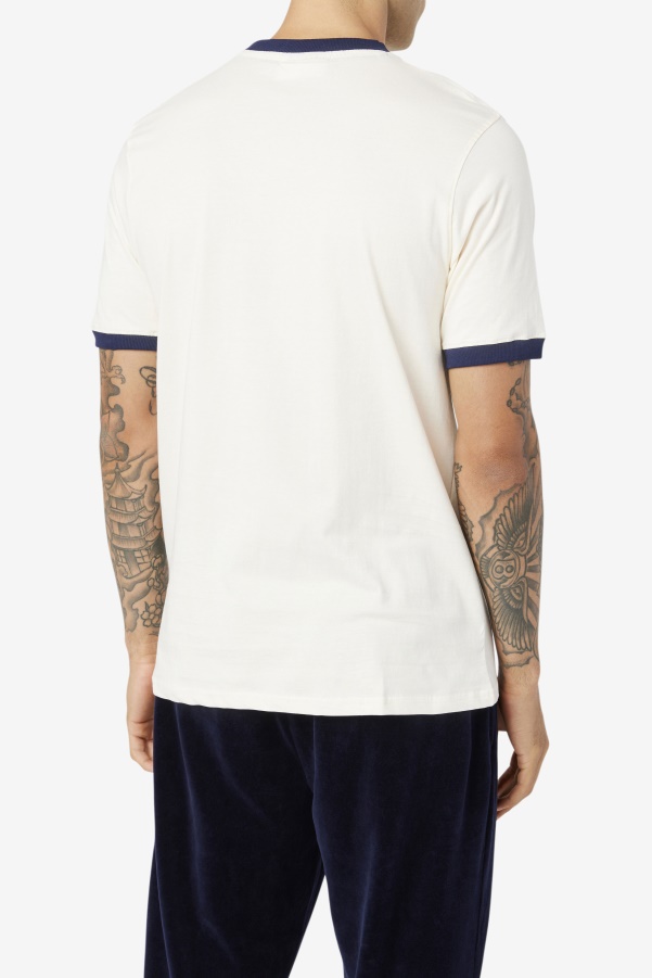 White/Peacoat Fila Marconi Ringer Tee