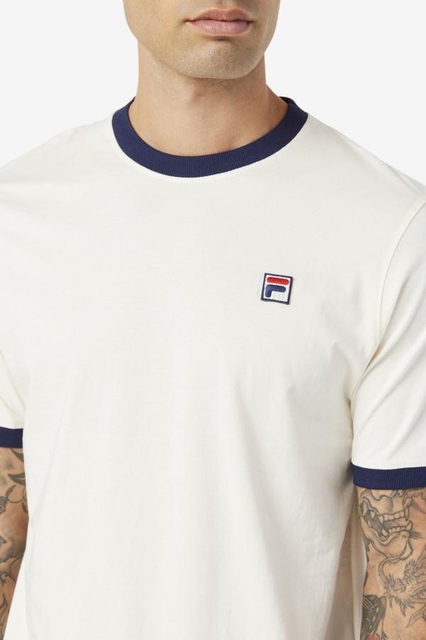 White/Peacoat Fila Marconi Ringer Tee