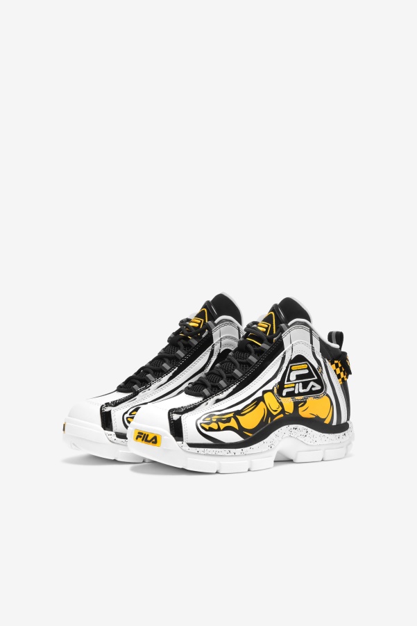 White/Black/Lemon Big Kids' Grant Hill 2 Racing Fila