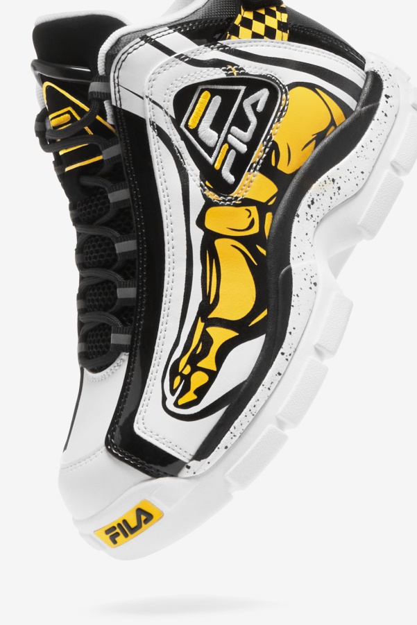 White/Black/Lemon Big Kids' Grant Hill 2 Racing Fila