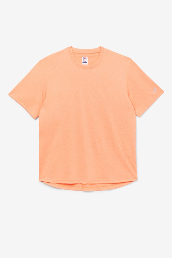 Orange Heather Pickleball Scallop Hem Crew Fila