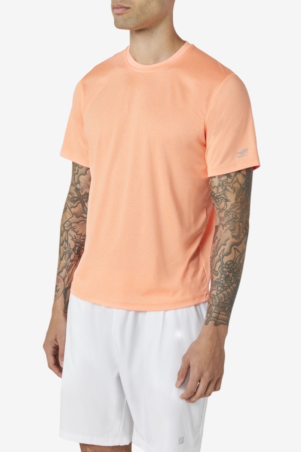 Orange Heather Pickleball Scallop Hem Crew Fila