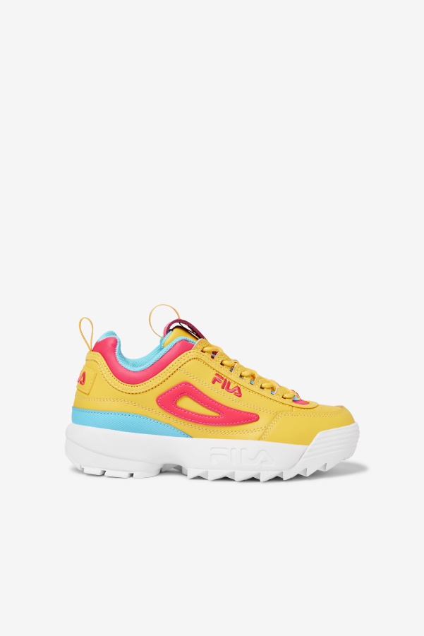 Fila Big Kids' Disruptor 2 Premium Lemon/Diva Pink/Bluefish
