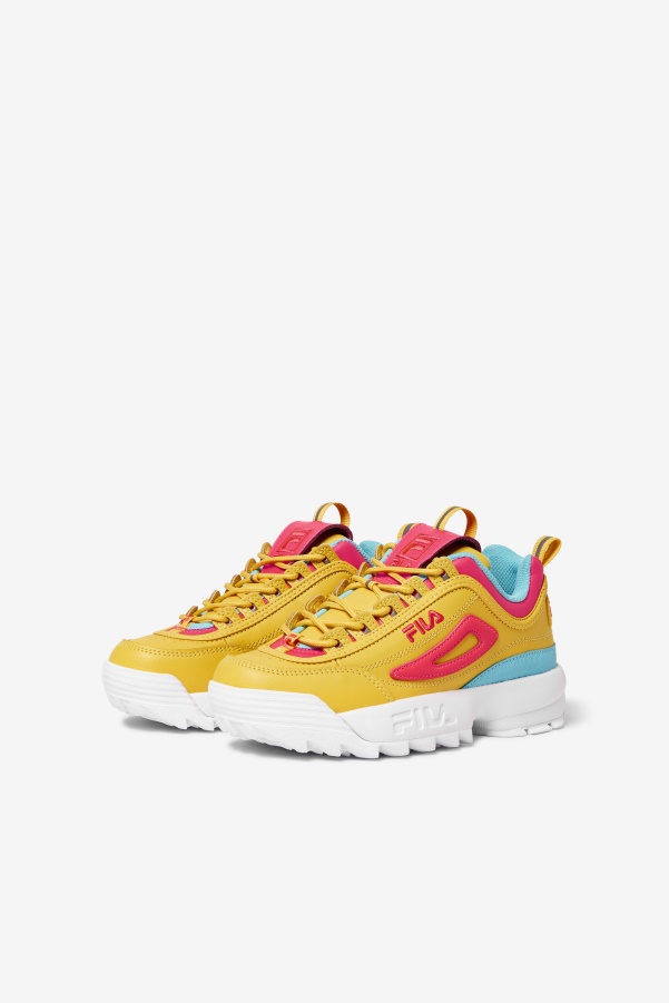 Fila Big Kids' Disruptor 2 Premium Lemon/Diva Pink/Bluefish