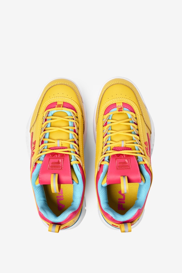 Fila Big Kids' Disruptor 2 Premium Lemon/Diva Pink/Bluefish