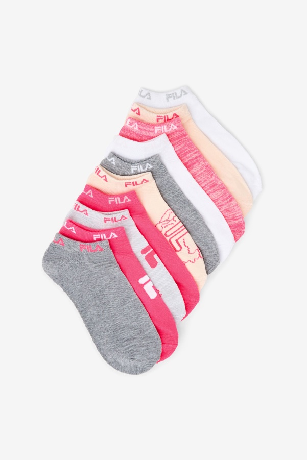 Fila Pink Girl's Floral No Show Sock 10-Pack