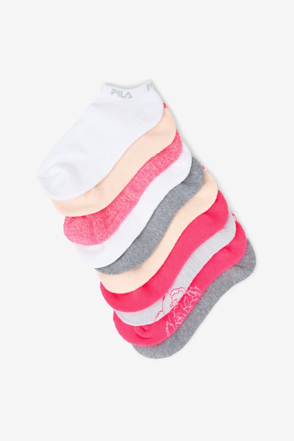 Fila Pink Girl's Floral No Show Sock 10-Pack