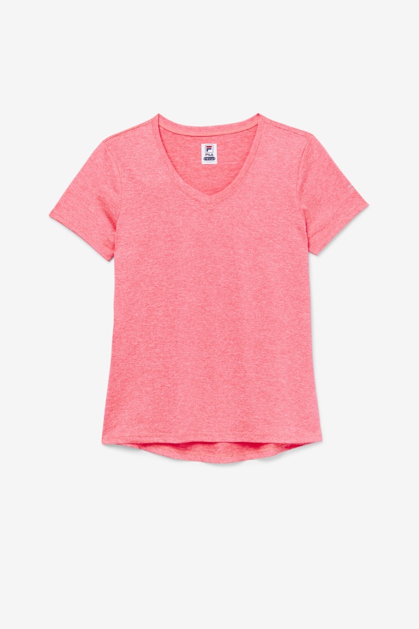 Diva Pink Heather Fila Pickleball Silky V-Neck