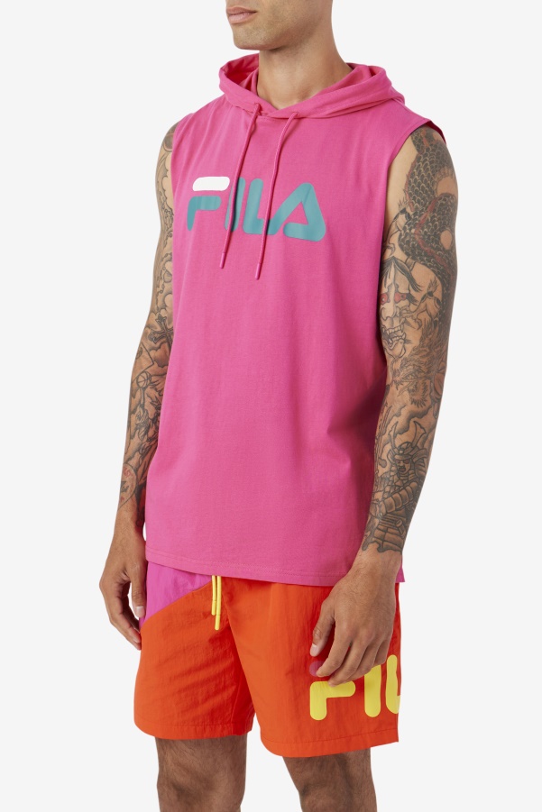 Zany Sleeveless Hoodie Purple/Yellow/Navy Fila