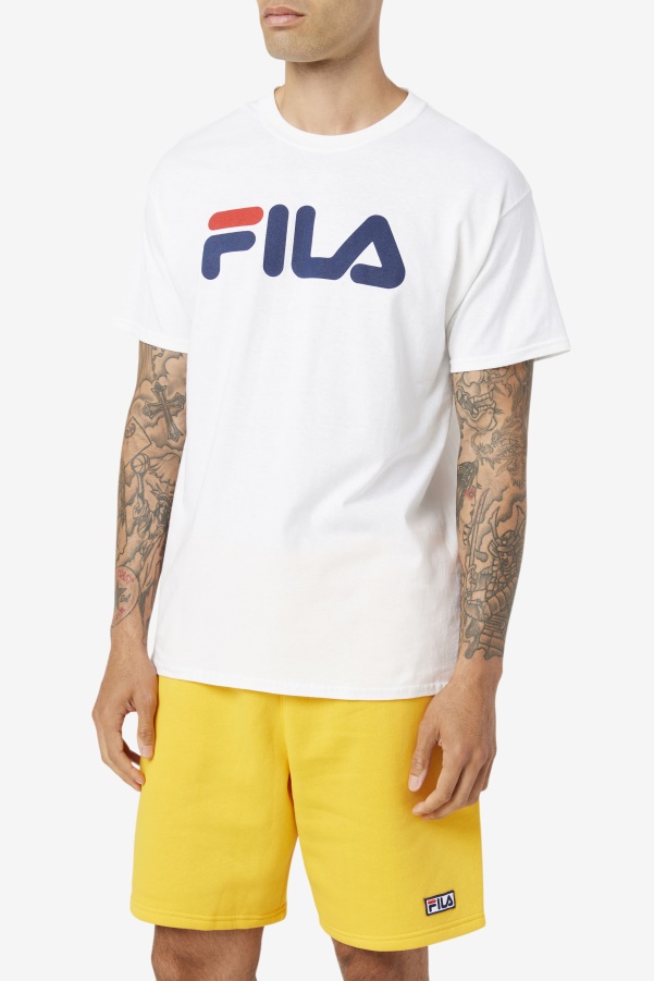Men's Logo Tee White/Navy/Red Fila