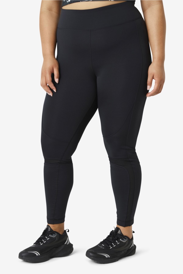 Black Forza Textured Long Legging Fila