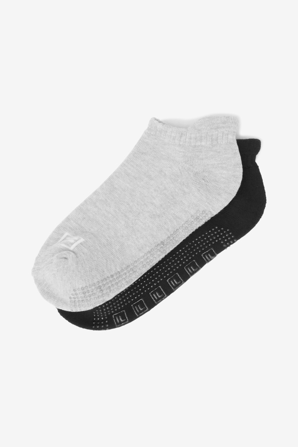 Fila Women's No Show Grip Sock 2-Pack Black Multi