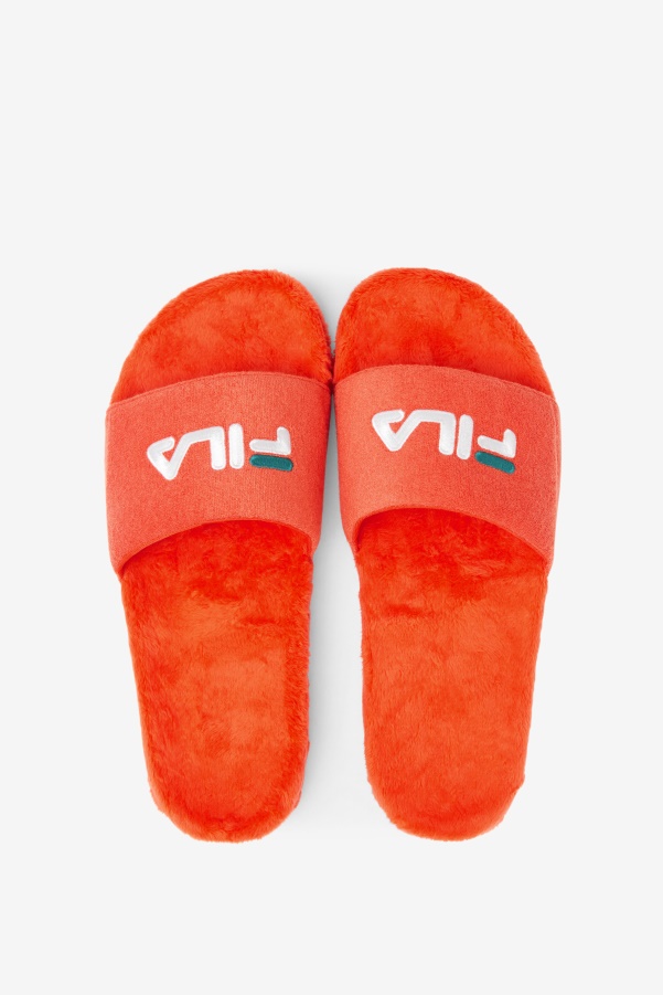 Cherry Tomato/Bayou/White Fila Terry Drifter Slide