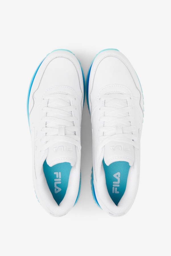 White/Navy/Aruba Blue Women's Orbit Stripe Fila