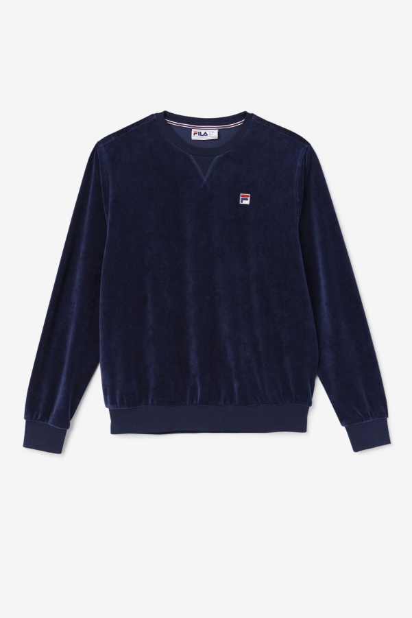 Fila Navy Earl Velour Crew