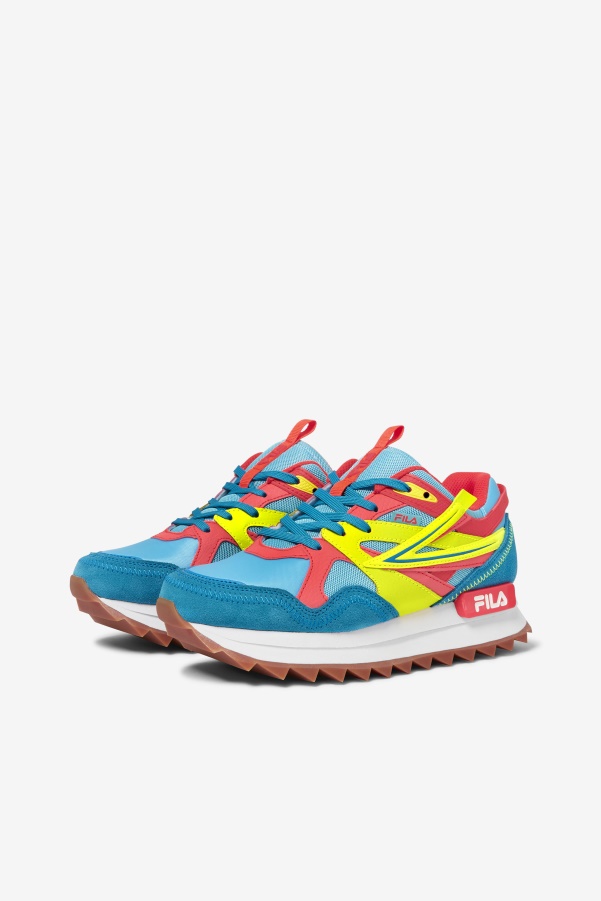 Women's Sandenal Orbit Fila Bluefish/Yellow/Fiery Coral