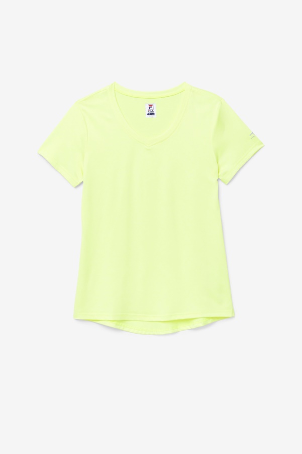 Fila YellowHeather Pickleball Silky V-Neck