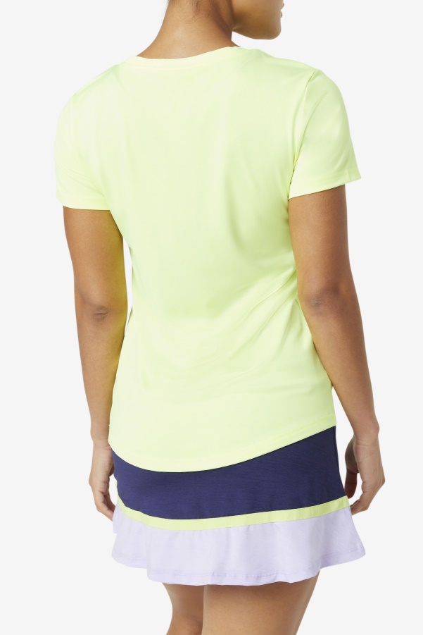 Fila YellowHeather Pickleball Silky V-Neck