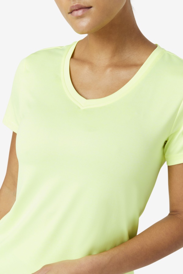 Fila YellowHeather Pickleball Silky V-Neck