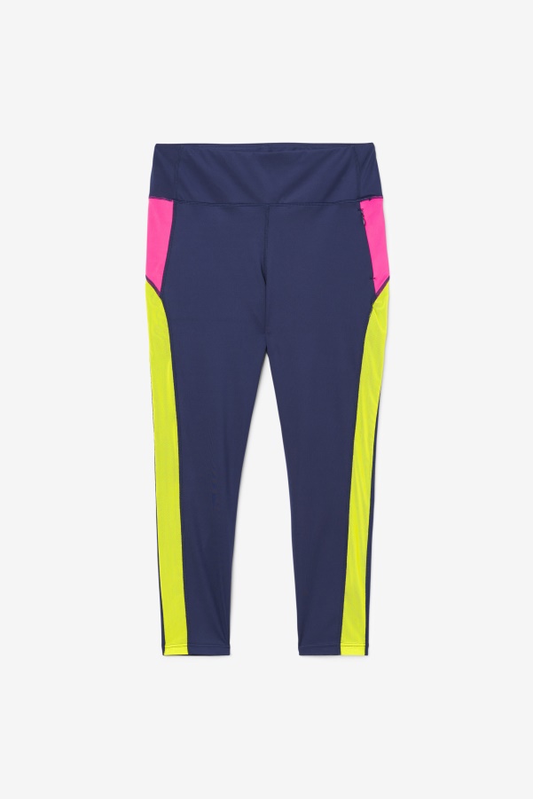 Navy/Bright Pink/Sulphur Forza Contrast 7/8 Leggings Fila