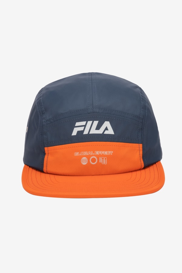 Navy/Cherry Tomato Fila 5 Panel Camper Hat