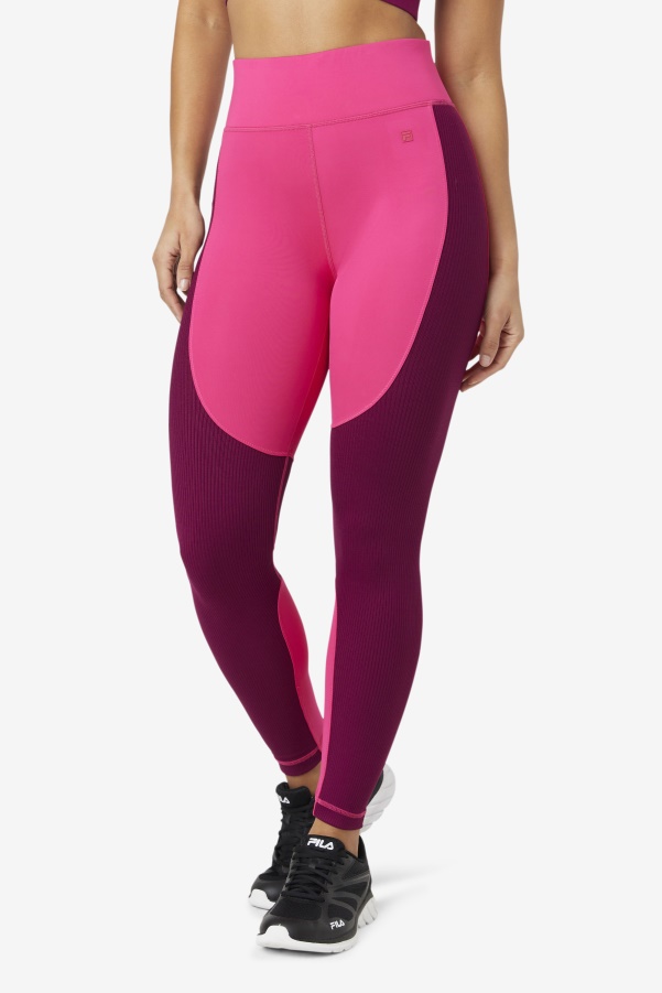 Fila Bright Pink/Magenta Purple Forza Textured Long Legging