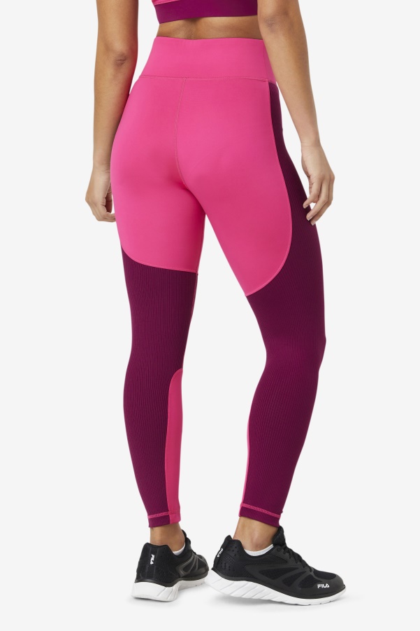 Fila Bright Pink/Magenta Purple Forza Textured Long Legging