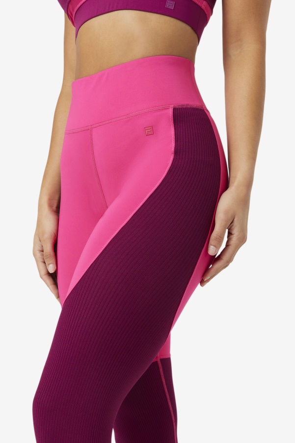 Fila Bright Pink/Magenta Purple Forza Textured Long Legging
