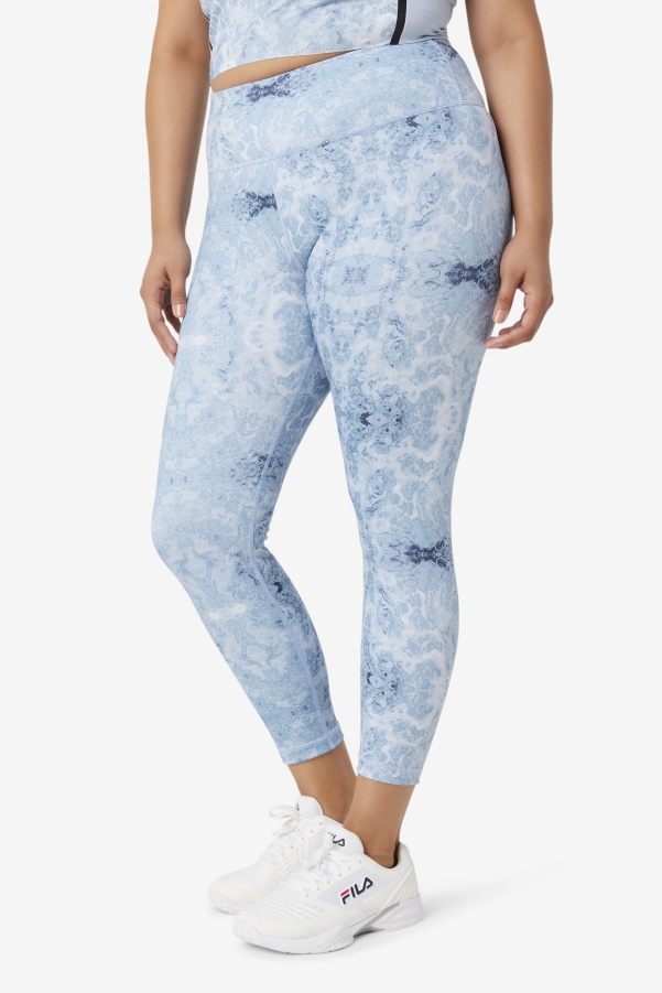 Fila Blue Fog Print Forza Sleek 7/8 Leggings
