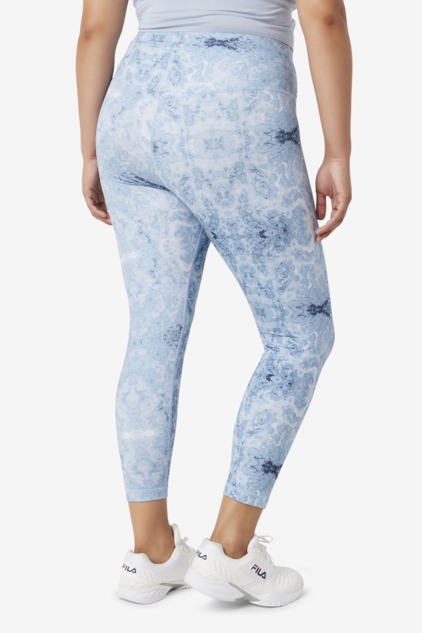 Fila Blue Fog Print Forza Sleek 7/8 Leggings